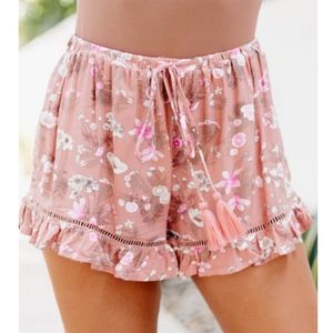 58114 Floral Drawstring Shorts